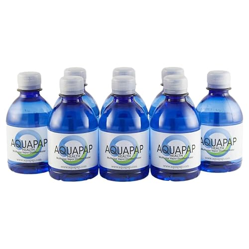 AQUAPAP 8 Ounce 8 Pack Vapor Distilled CPAP Water | for use with Resmed and Respironics Machines