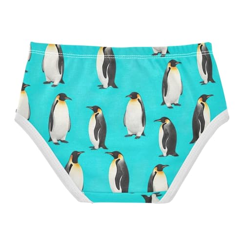 Girls Underwear Toddler 2t Cotton Panties for Girl Aesthetic Briefs Underpants Emperor Penguins Bright Turquoise2