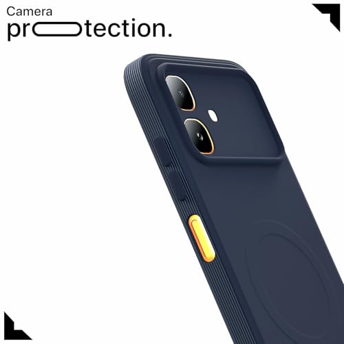 Image of Pikkme Back Cover for Infinix Smart 20 Soft Matte Silicone Mag-Safe Design (Mag-Safe Not Support) Camera Protection | Slim Fit Bumper Cover (Blue)