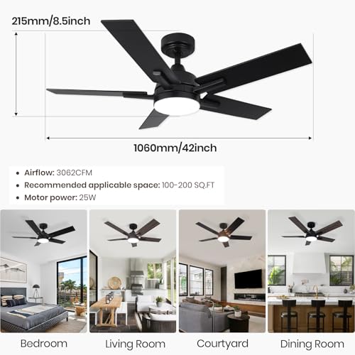Viossn 42-DY1240T Inch Ceiling Fan, Smart Ceiling Fan thumb #6