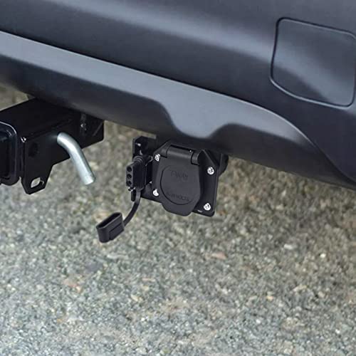 Autopher Trailer Adapter 4-Way Flat To 7-Way Round Rv Blade And 4-Way Flat Female Wiring Connector With Mounting Bracket #TOP6