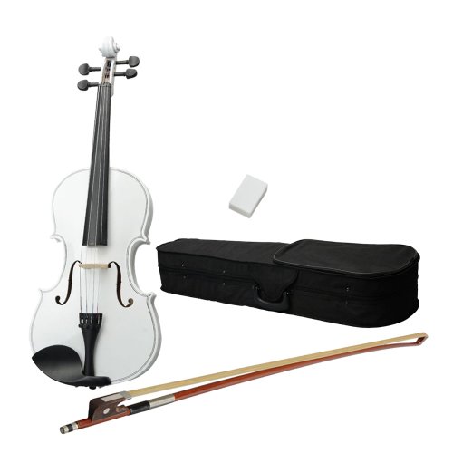Estojo de viola acústica de 40,6 cm com arco branco