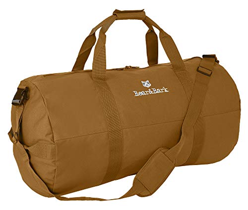 medium duffle bag - duffle gym bag travel sports hiking, desert brown, standard - 32" x 18"