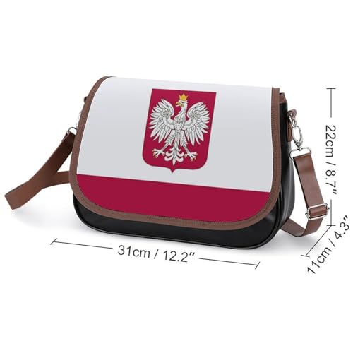 Polish Flag Eagle Crossbody Bag Anti-Theft Side Shoulder Bags Adjustable Leather Messenger Bag Unisex2