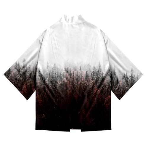 AMOMA Men Japanese Kimono Lightweight Loose Breathable Casual Cardigan Coat Top Yukata Jacket(4XL,Color02)4