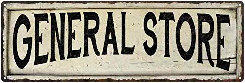 GENERAL STORE Sign Farmhouse Decor Country Decorations Wood Look Signs Wall Art Tin Plaque 6 x 18 Matte Finish Metal 106180028179