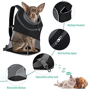 YUDODO-Dog-Carrier-Backpack-Pet-Dog-Carrier-Front-Pack-Breathable-Head-Out-Reflective-Safe-Warm-Doggie-Carrier-Backpack-for-Small-Dogs-Cats-RabbitsS1-6lbs-Black - Cucciolini Doodles   YUDODO-Dog-Carrier-Backpack-Pet-Dog-Carrier-Front-Pack-Breathable-Head-Out-Reflective-Safe-Warm-Doggie-Carrier-Backpack-for-Small-Dogs-Cats-RabbitsS1-6lbs-Black