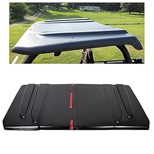 Ecotric Hard Top Roof Black Plastic Compatible With Jd Gator 625 825I / Yamaha Rhino/Kawasaki Mule 4010 Teryx/Bobcat 3400 / Holland Rustler/Full Size Polaris Ranger 5