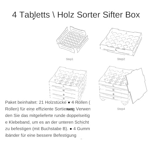 Cloison à trois tailles différentes et plateaux de tri en blocs de bois modulables - 6