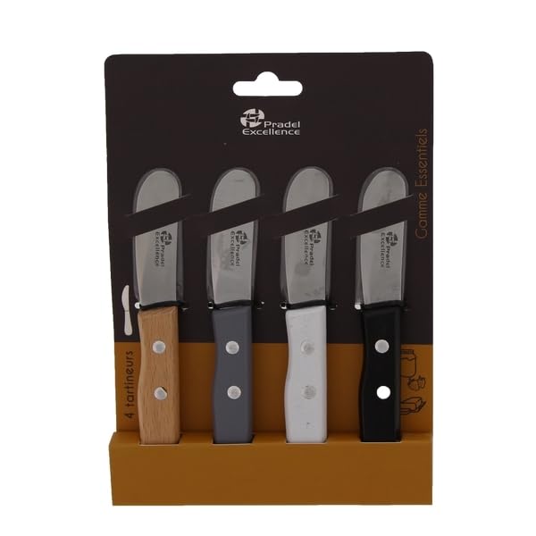 Lot 4 tartineurs manche couleur en bois Pradel PCOT001002