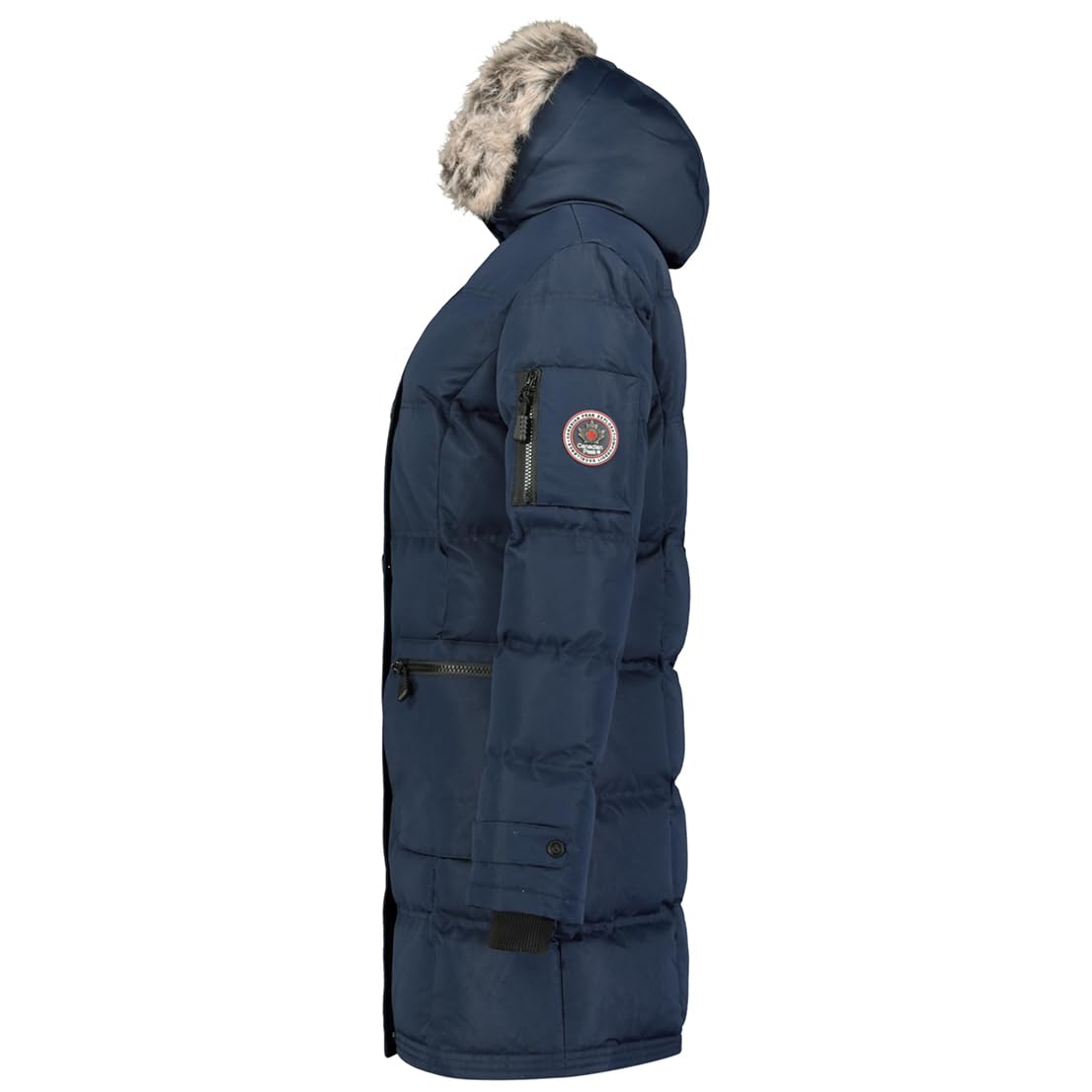 Canadian Peak Axelus Lady - Chaqueta Mujer Cálida Esqui - Abrigo Para Mujeres Con Capucha Sintética - Parka Elegante A Prueba De Viento - Otono Invierno Primavera (Marino XL)