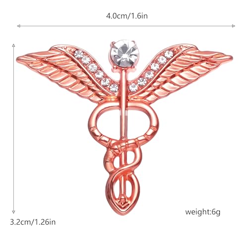Medical Symbol Caduceus Stethoscope RN Nursing Badge Brooches Lapel Pin for Registered Nurse Doctor Rod Of Asclepius Emergency Brooch Jewelry