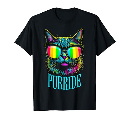 Pride Month Cat Purride Gay LGBTQ ���C���{�[�t���b�O �T���O���X T�V���c