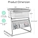 Cowiewie Bassinet Bedside Sleeper,Baby Bassinets Higher Place on Bed,5-Position Adjustment Baby Crib,Breathable 360°All-Around Mesh Sides Bedside Bassinet,Space-Saving Bedside Cribs, (Light Grey)