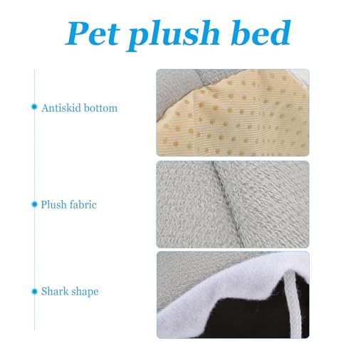 Lit en peluche requin contre le stress du chat | Panier dôme chaud