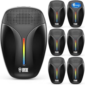 Upgraded Ultrasonic Repeller & Insect Indoor Repeller,Ultrasonic and Repellent for Roach,Rodent,Mouse,Bugs,Mosquito,Mice,Spider,Ant,3 Mode Switching,6 Packs