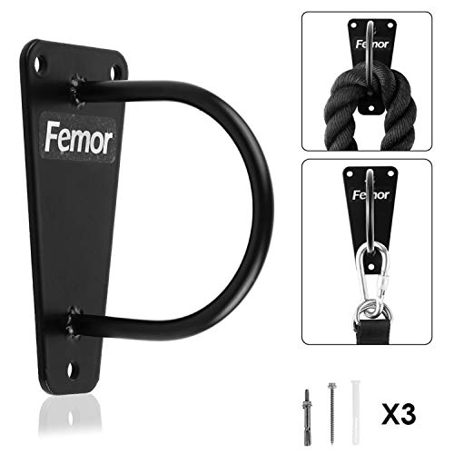 femor Battle Rope Anchor Wall Mount Bracket/Stainless Stakes Ground Anchor for Suspension Training Straps, Body Weight Strength Training Systems, Yoga Swings Hammocks, Boxing Equipment