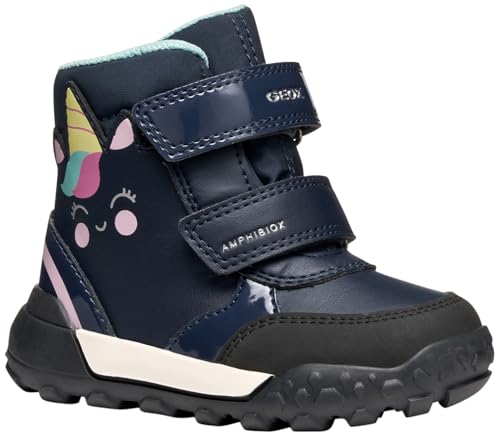 Geox B Trekkyup Girl B AB, Bota de Tobillo Bebé-Niñas, Azul Marino, 24 EU