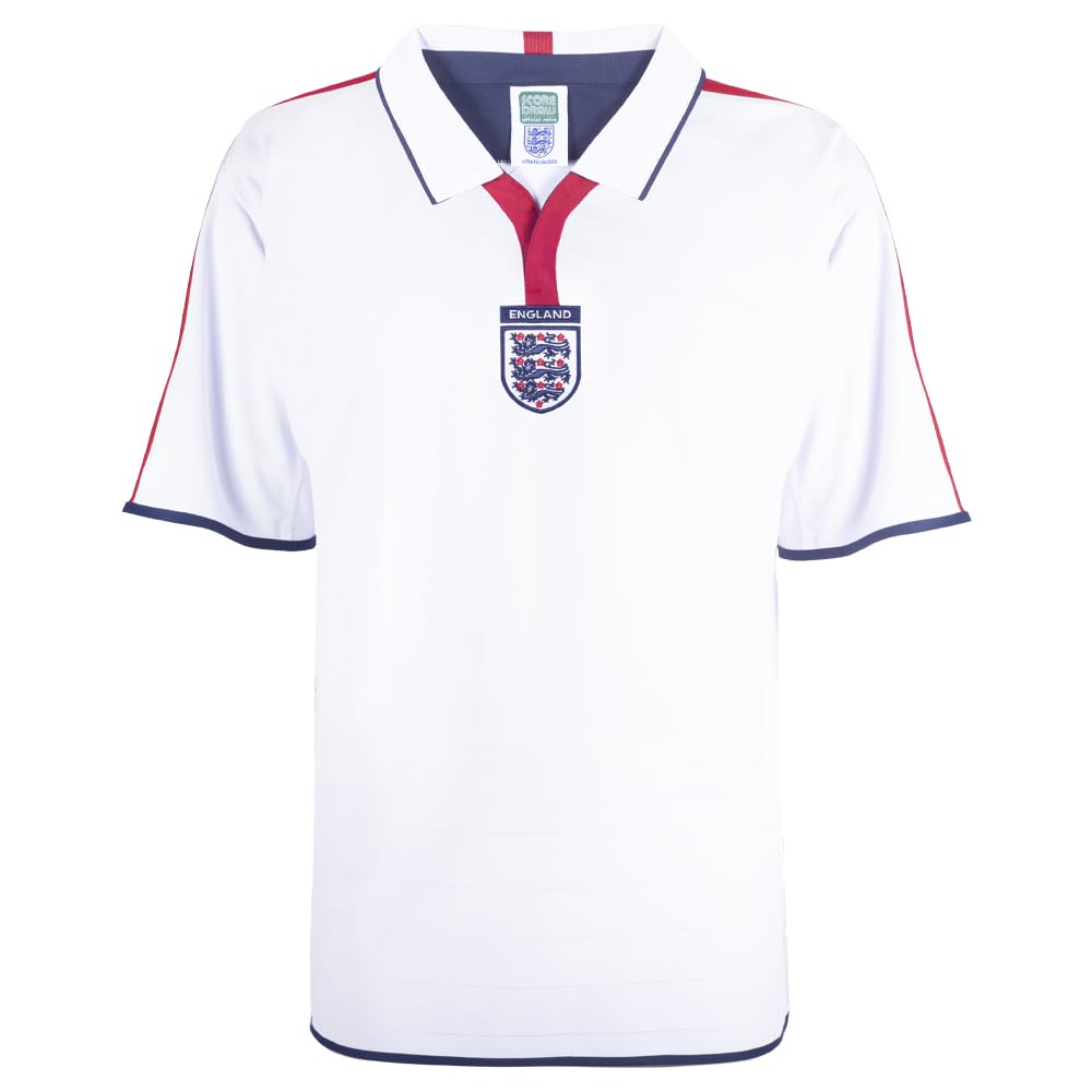 Score Draw England 2004 European Championship Home Shirt White/Red/Golden