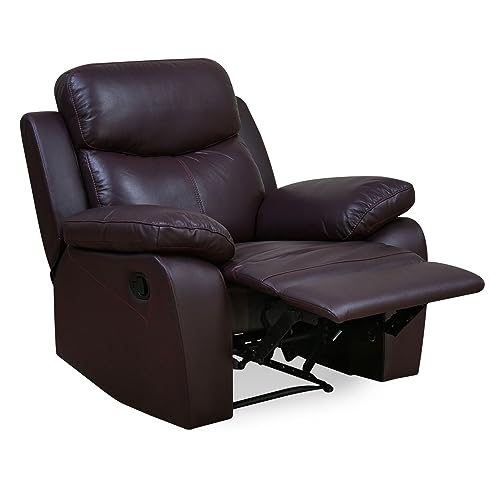 Image of Torque - Weston 1 Seater Leatherette Manual Recliner | Recliner Sofa /Chair for Living Room, Bedroom, Office (Brown) | 1 Year Warranty