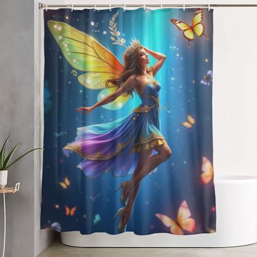 Rideau de douche résistant et lavable en machine motif papillon Classy - 8