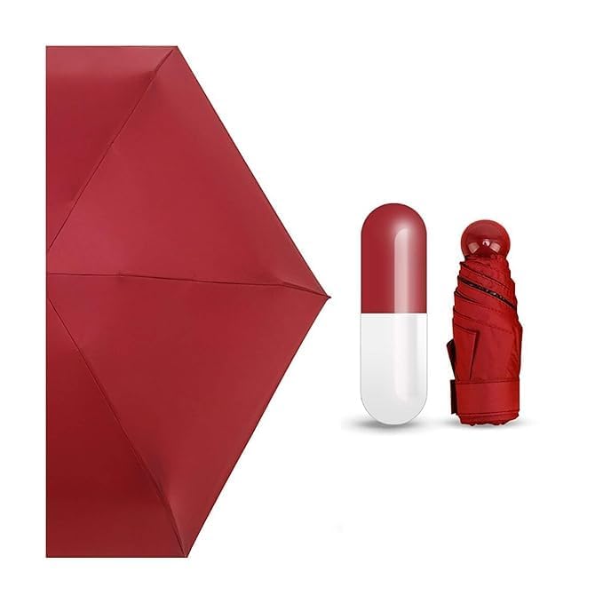 Image of NJK PURNASHAKTI Creative Capsule Case Umbrella Lightweight Waterproof UV Protection Mini Compact Foldable Design Travel Umbrella For Men and Women (Assorted)