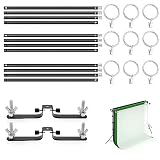 Jorixxy 10ft/3M Background Folding Crossbar, Photography Lighting Muslin Backdrop Support Crossbar, 3 x 3m Crossbar, 2 x Mount,9 x Clip