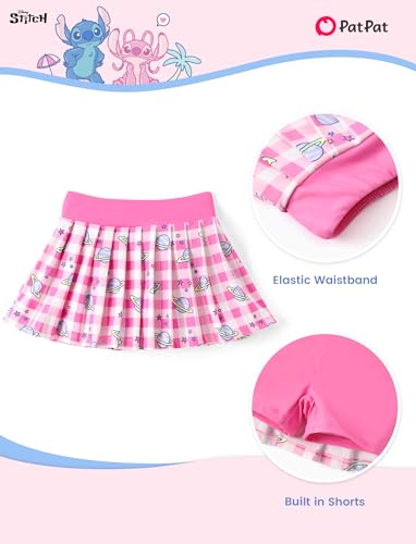 Image of Disney Minnie Frozen Stitch Princess Toddler Girls' Tennis Skirt Sets Kids Athletic Camisole Top & Skort 2 Piece Outfit 2-9Y