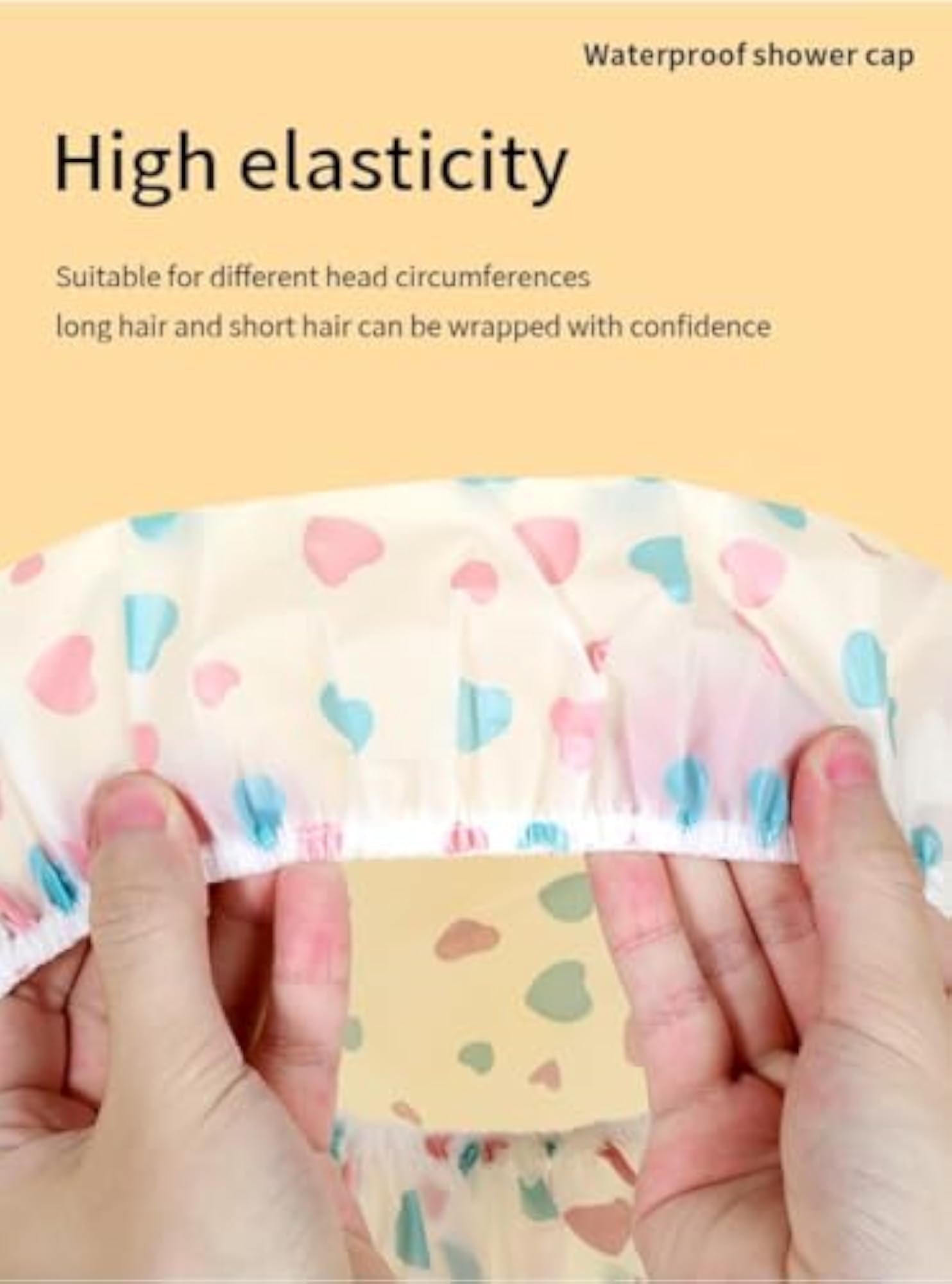 Shower Cap Set of 4 Reusable Waterproof Bath Caps
