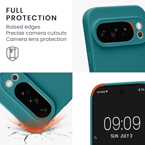 kwmobile Case Compatible with Google Pixel 10 Pro Case - Protective Slim TPU Phone Cover - Soft Matte Finish - Teal Matte - image 3