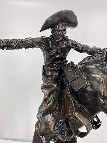 Escultura de bronce bronco buster 24 pulgadas miniatura 5