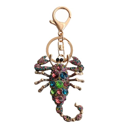 Llavero creativo de escorpión con diamantes de imitación en 3D, llavero decorativo para coche, mochila, bolso, colgante, Varios colores, talla única