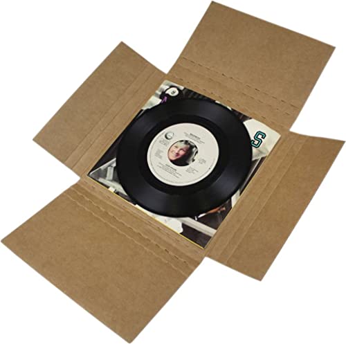 7" 45Rpm Vinyl Record Shipping Mailers - Adjustable Multi-Depth Kraft Brown - Holds 1 To 12 7" Vinyl Records #07Bc01Vd (Qty: 10) #TOP1