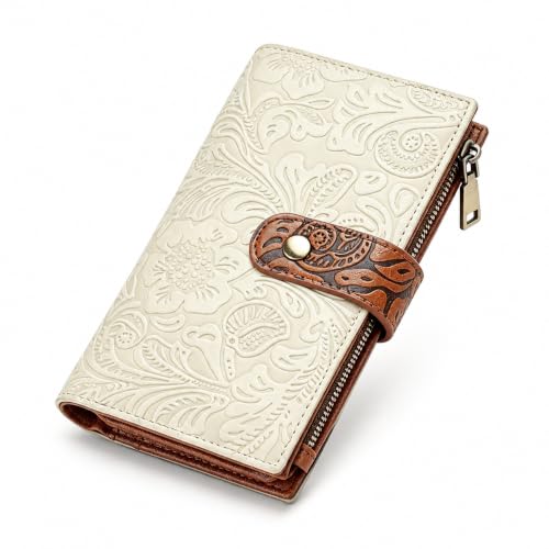 Image of GOIACII Women's Wallet RFID Blocking Leather Trifold Credit Card Holder