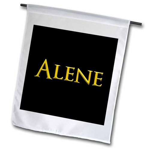 3dRose Alene popular baby girl name in the USA. Yellow on black gift charm - Flags (fl-376551-1)