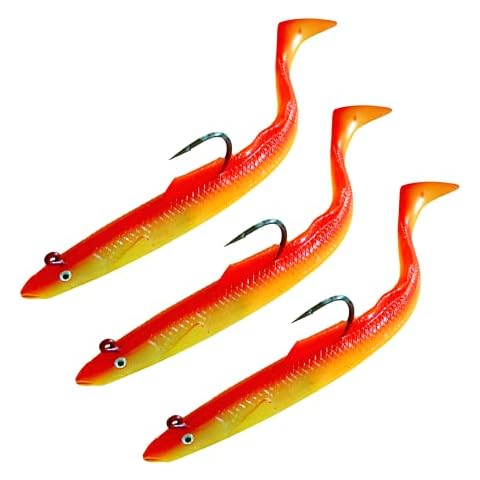 Sidewinder Sandeel Rhubarb Custard Sea Fishing Lures, Size - 6 Inch Cover