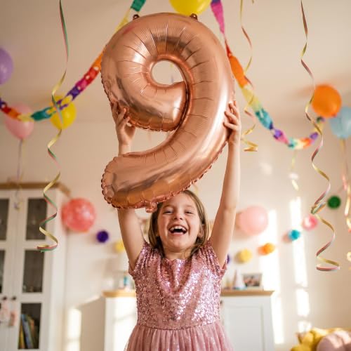 Image of YPSelected 32 Inch Large Foil Helium Number Balloon Birthday Wedding Party 0-9 (Orange, 9)