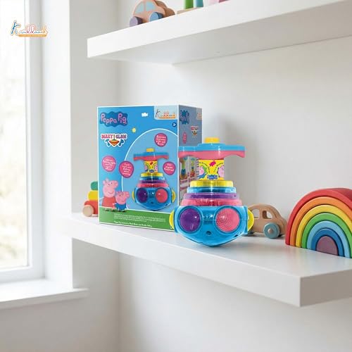 Image of Peppa Pig Dizzy Glow Top - Musical Spinning Top Toy with LED Flashing Lights,360 Degree Rotation Magic Spinner Lattoo- Birthday Gift for Kids Boys & Girls, Easy Twist & Play,3+ Years (Pink)