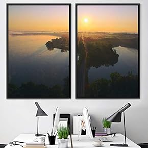 signwin 2 Piece Framed Canvas Wall Art Sunset...