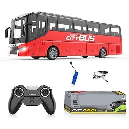 Remote Control Bus, High Speed Racing&Model Car Toy Series, with Realistic Beaming Lights&Rubber Tires, Safe&Durable, Great Present for Kids, Boys&Girls(Rc Bus),Multicolor-image-14