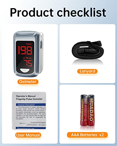 Pulse Oximeter Fingertip - HOLFENRY Oxygen Monitor Fingertip Mini SpO2 Pulse Oximeter Oxygen Saturation Monitor for SpO2/Heart Rate/PI Pulse Ox,FSA/HSA Eligible - Thumbnail 6