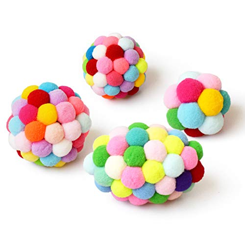 Brinquedos para bolas de gato,Brinquedos de bola de gato Brinquedos de pelúcia com sino colorido bon