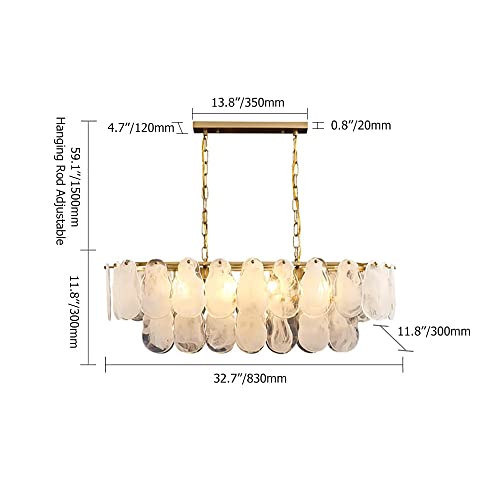 Image of LOVEDIMA Gold Multi-Tier Lantern Pendant Lighting,Cloud Glass Metal Kitchen Island Chandeliers Hanging Ceiling Light Fixtures