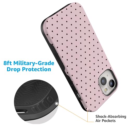 Casely iPhone 15 Case | On the Dot | Pink & Brown Polka Dot | Bold Protective Design | Compatible with MagSafe by Casely - Used condition - Image 8
