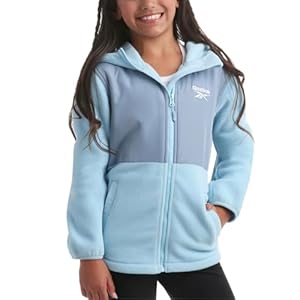 Reebok Girls Fleece Jacket – Weather Resistant Lightweight Polar Fleece Line Zip Up Fleece Jacket for Girls Outerwear Coats
