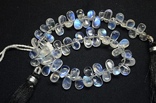 Pierre de lune arc-en-ciel naturelle briolette de haute qualité pour bijoux fins LKBEADS