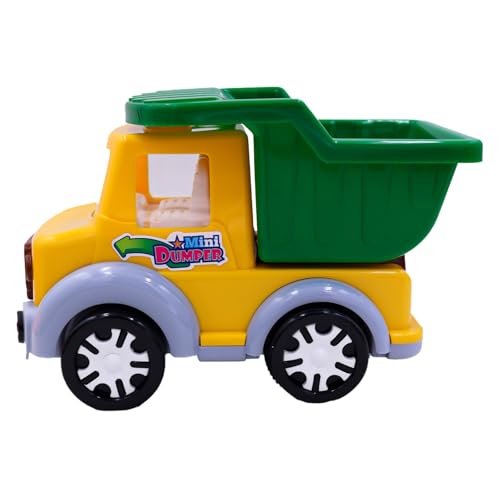 Image of ToyBharat Mini Dumper Friction Power Toy in Multicolour with Realistic Design for Kids Aged 1-6 Years. Safe, Non-Toxic, Battery-Free, Ideal for Indoor and Outdoor Play.