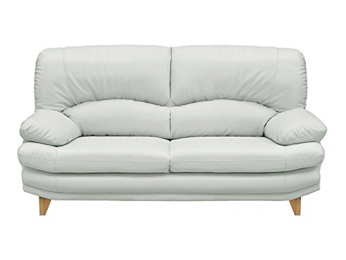 大川家具 関家具 2.5人掛けソファ(幅167cm 合皮素材) グレー色 木脚(角)ナチュラル 139294_139072