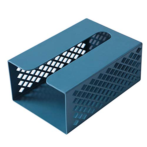 Cabilock Wall Mounted Tissue Box DIY Traceless Tissue Napkin Holder Dispenser Hanging Tissue Drawer Box Bathroom Accessories for Home Kitchen Toilet Blue