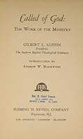 Called of God: The work of the ministry B0007EHEXU Book Cover
